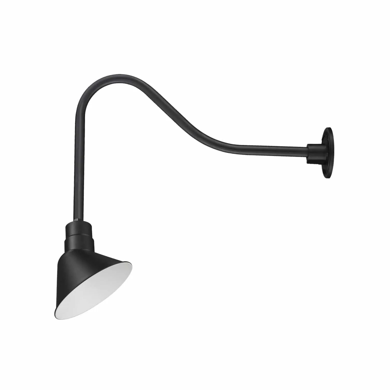 12in. Integrated LED Angle Shade With Gooseneck - Satin Black - 11W - 3000K