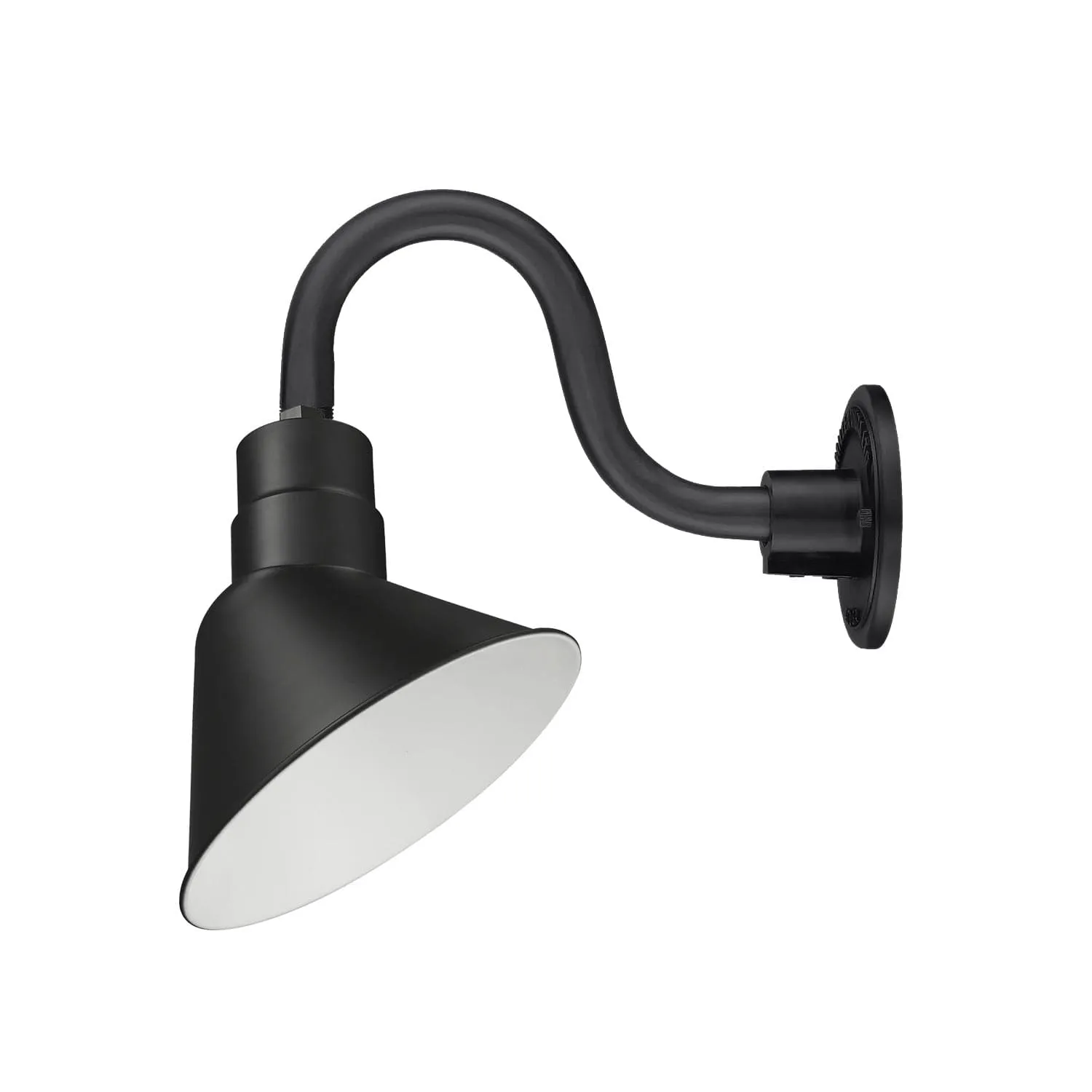 12in. Integrated LED Angle Shade With Gooseneck - Satin Black - 11W - 3000K