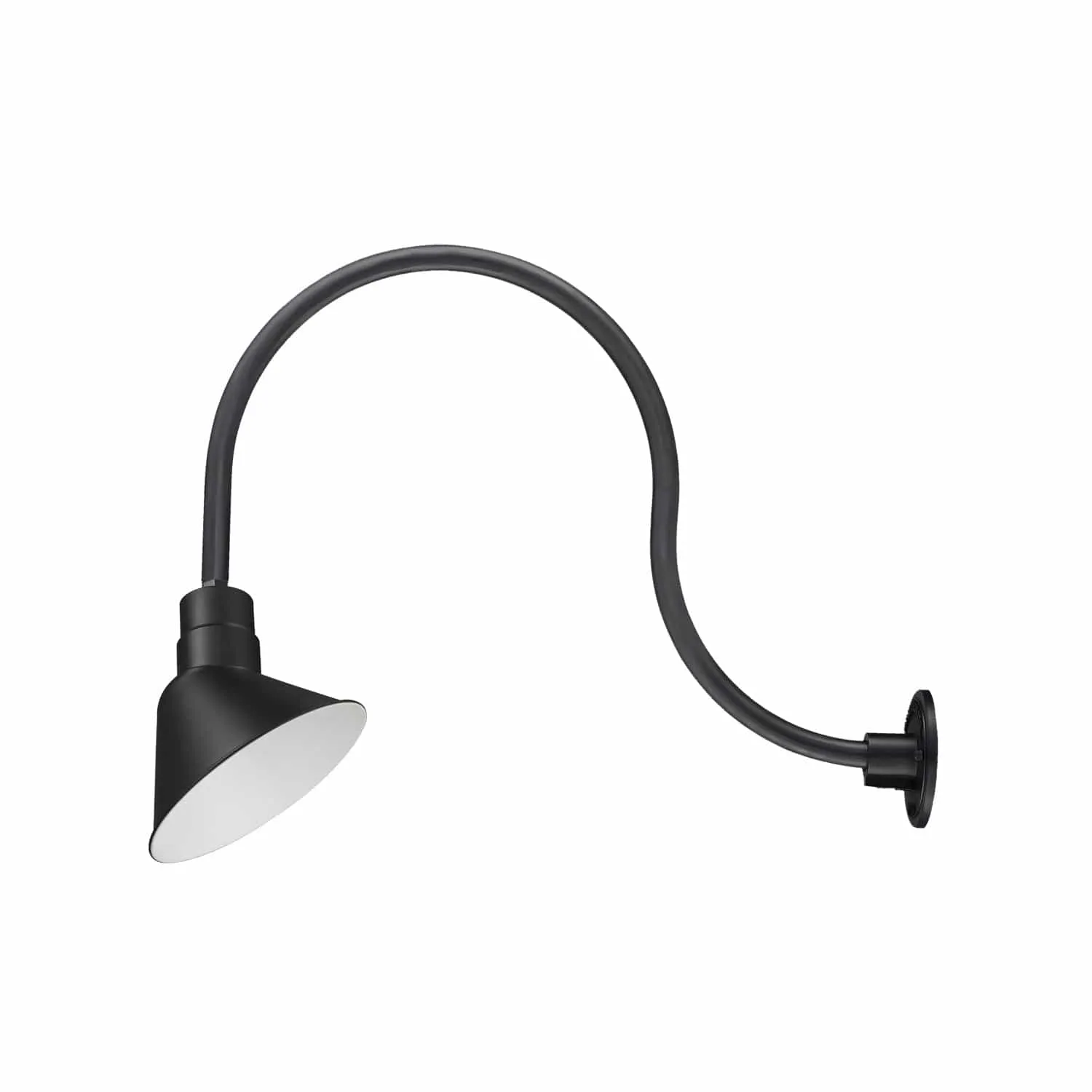 12in. Integrated LED Angle Shade With Gooseneck - Satin Black - 11W - 3000K