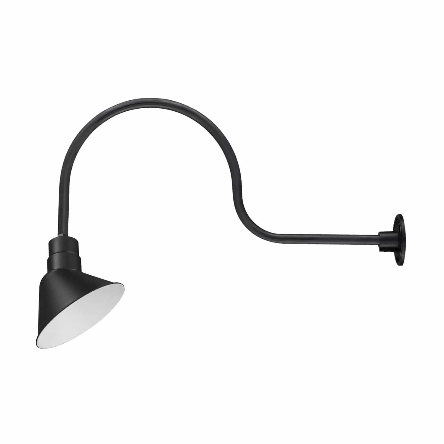 12in. Integrated LED Angle Shade With Gooseneck - Satin Black - 11W - 3000K