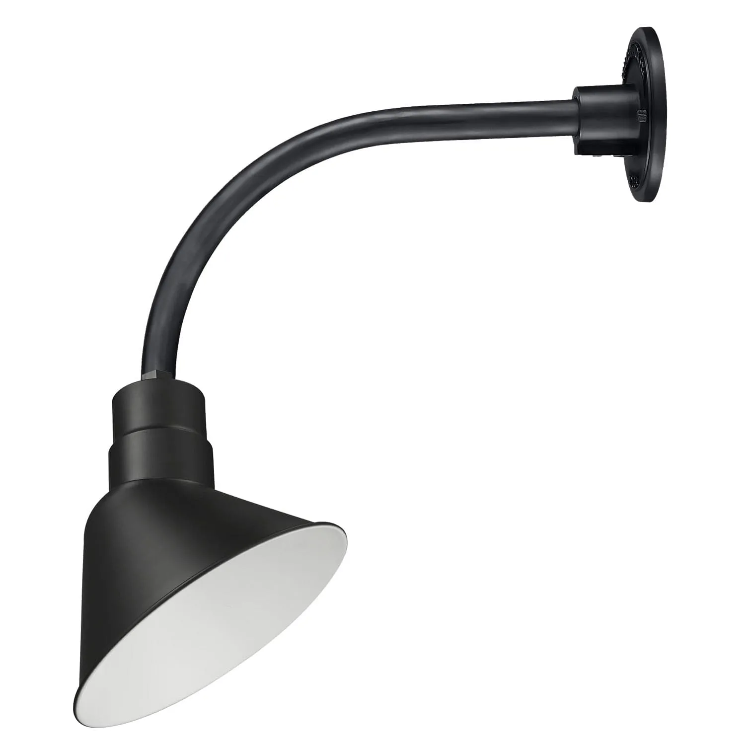 12in. Integrated LED Angle Shade With Gooseneck - Satin Black - 11W - 3000K