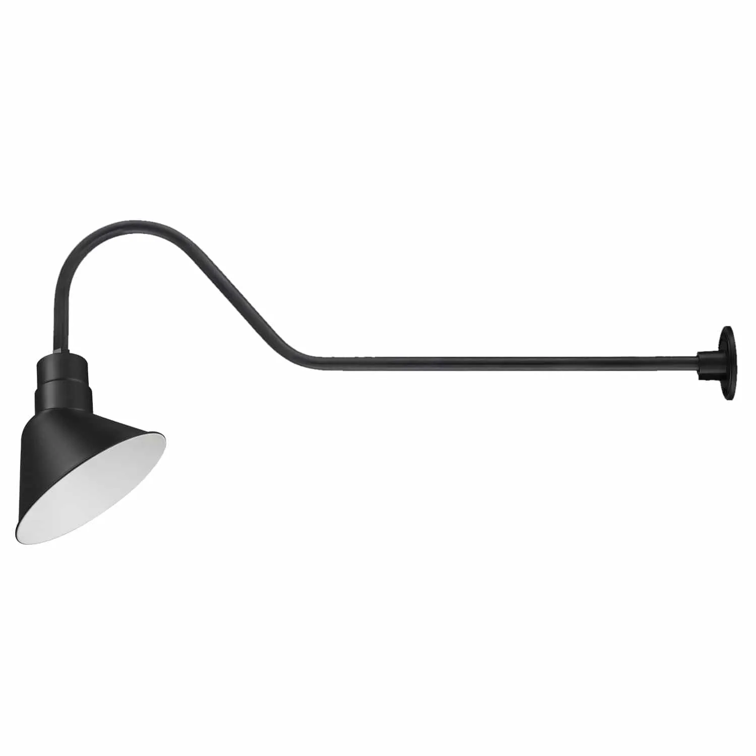 12in. Integrated LED Angle Shade With Gooseneck - Satin Black - 11W - 3000K