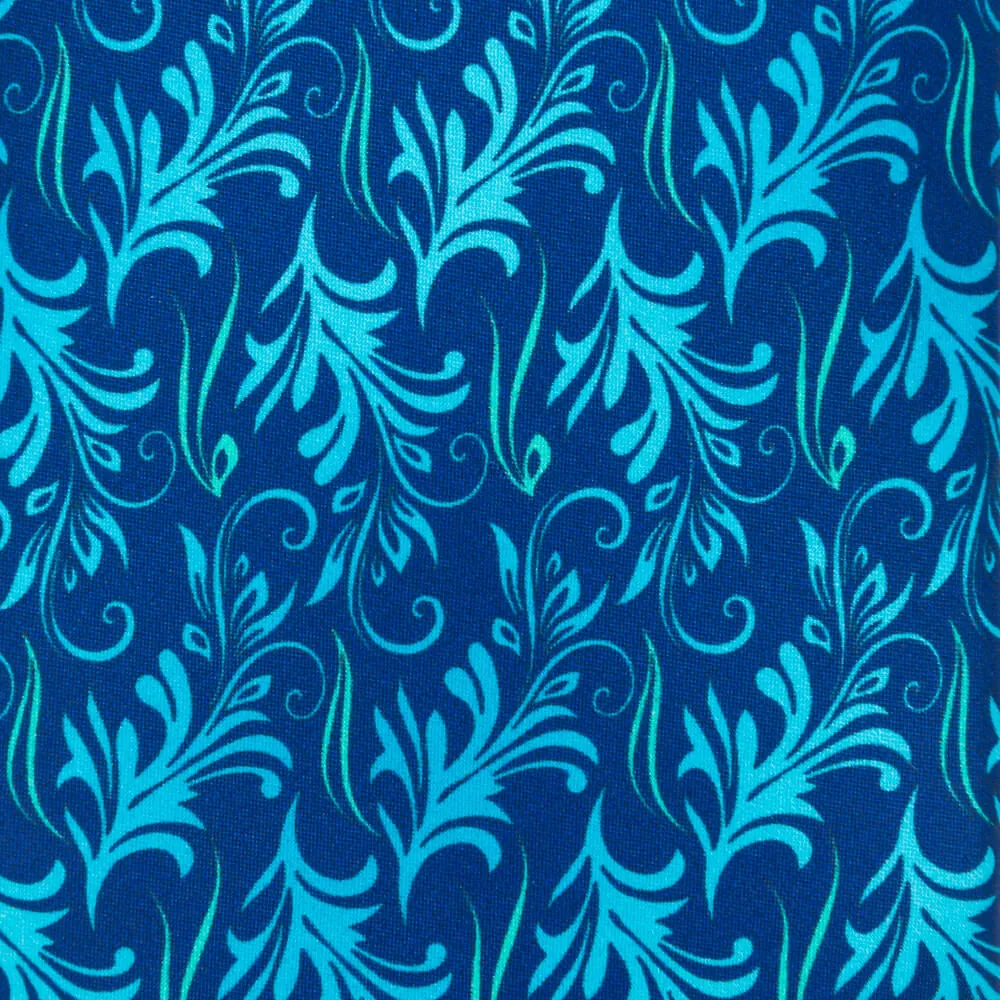Blue Acanthus Leaves Duchesse Silk Tie