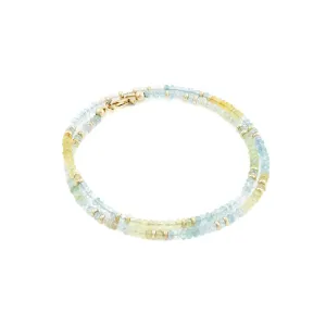 Blue Bloom Zircon Beaded Necklace