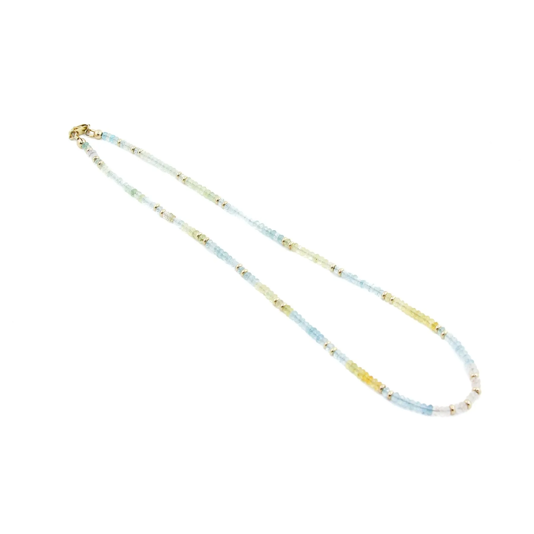 Blue Bloom Zircon Beaded Necklace