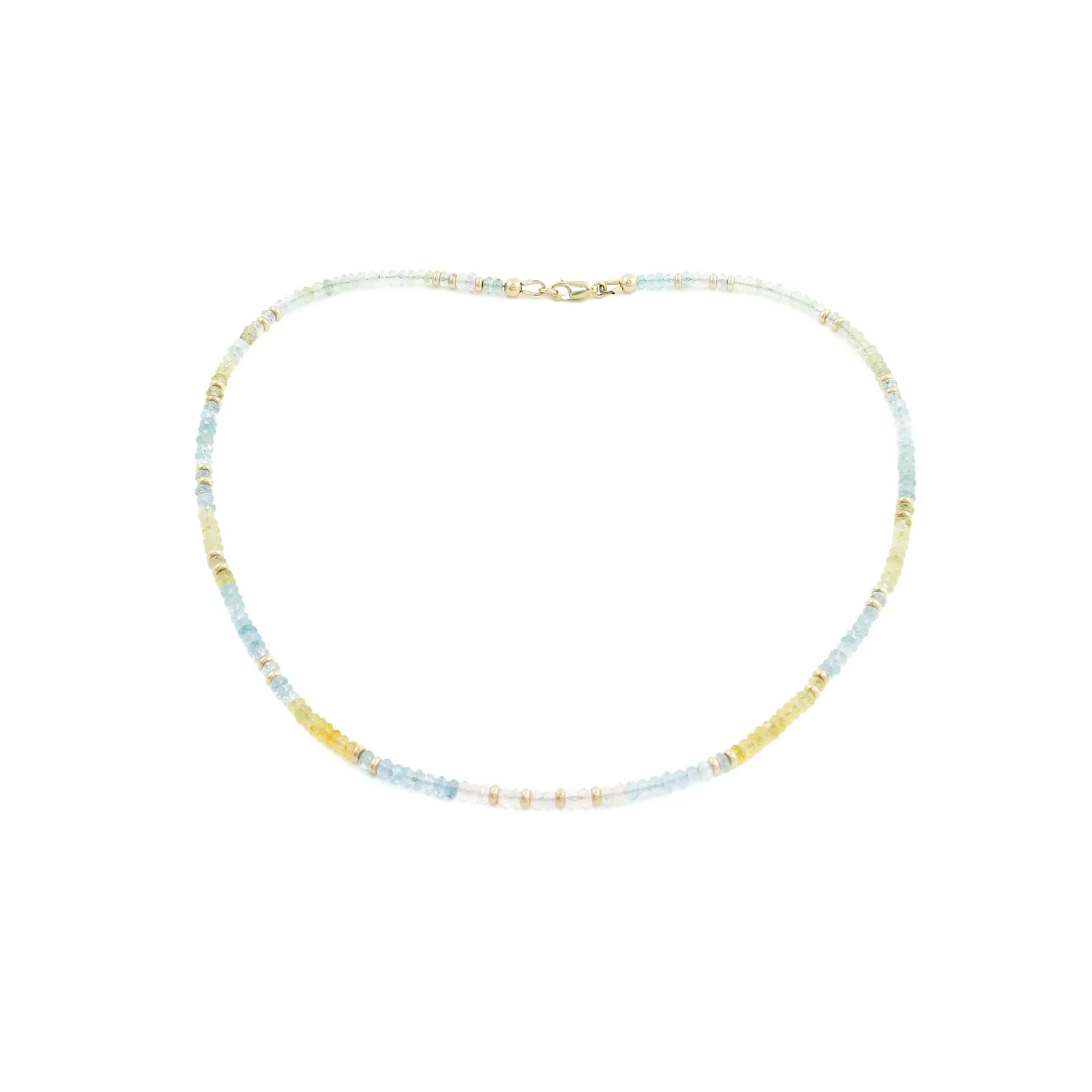 Blue Bloom Zircon Beaded Necklace