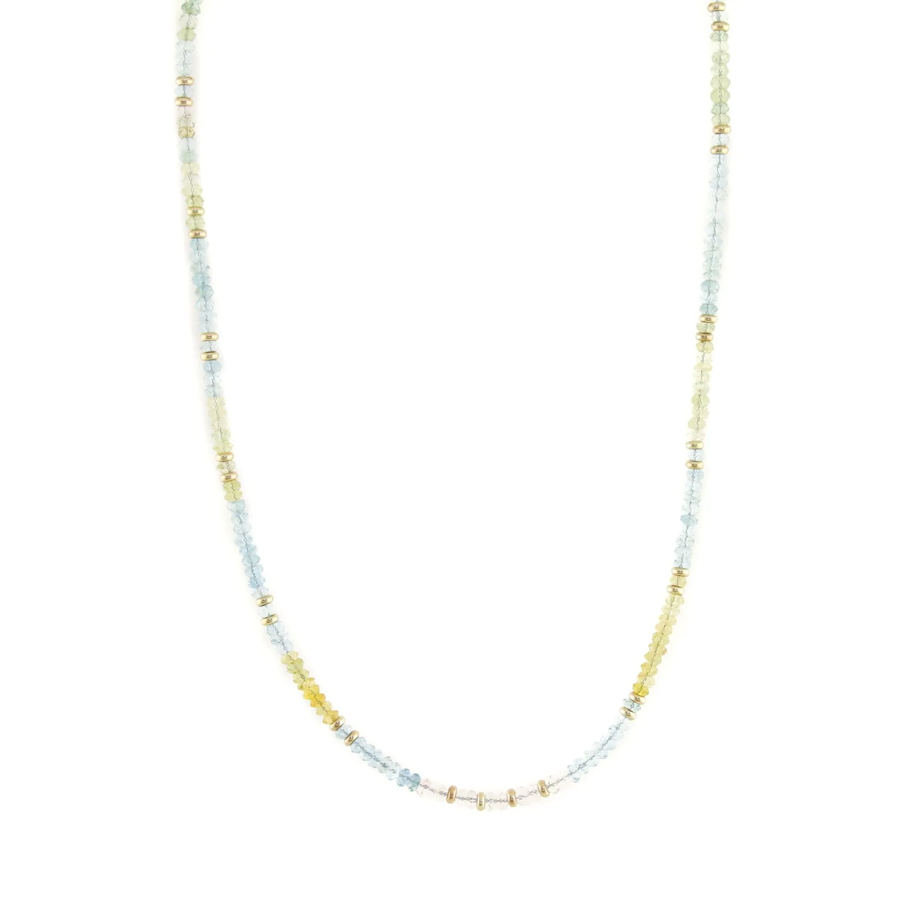 Blue Bloom Zircon Beaded Necklace