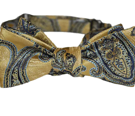 Bold Paisley Pre-Tied Blue/Gold