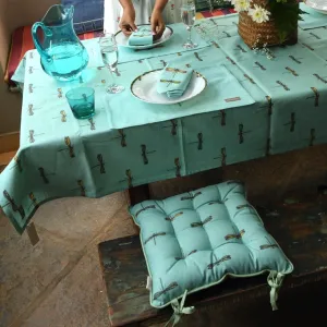 Chair Pad with Ties - Akitsu - Celeste