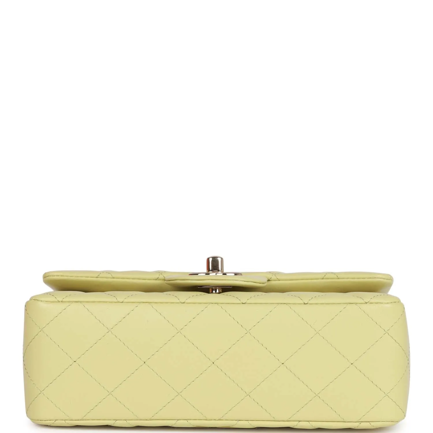 Chanel Mini Rectangular Flap Bag Light Green Lambskin Light Gold Hardware