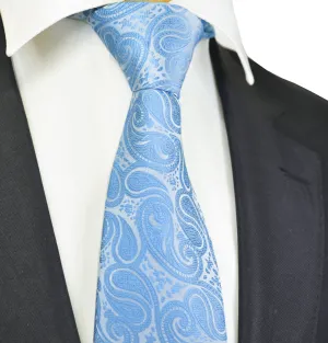 Classic Formal Sky Blue Paisley Necktie