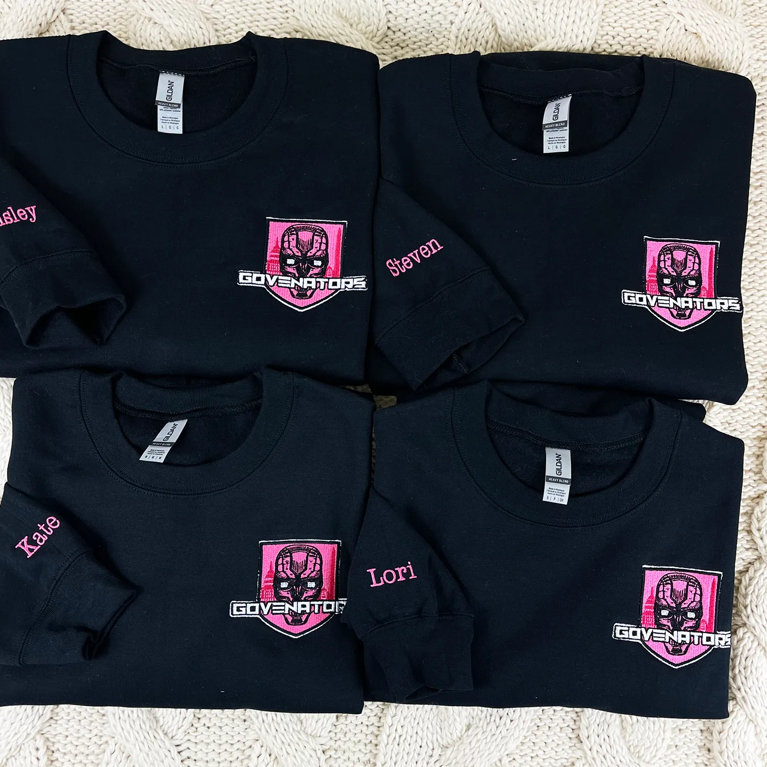 Custom Embroidered Sweatshirt with Your Logo, Any Text or Photo