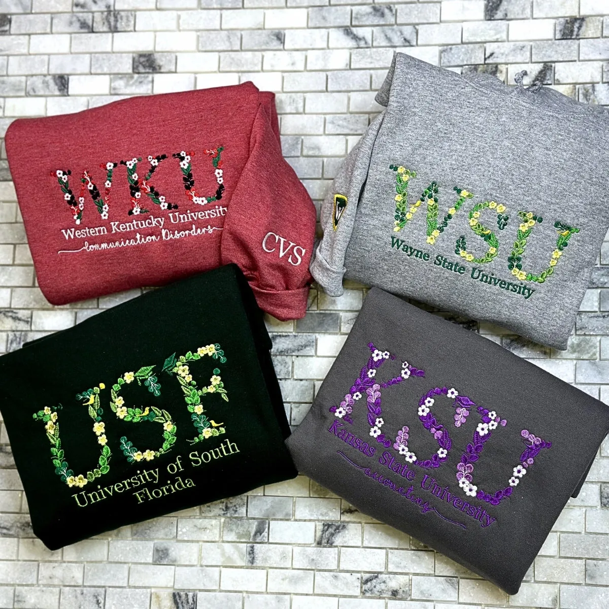 Custom Embroidered Sweatshirt with Your Logo, Any Text or Photo