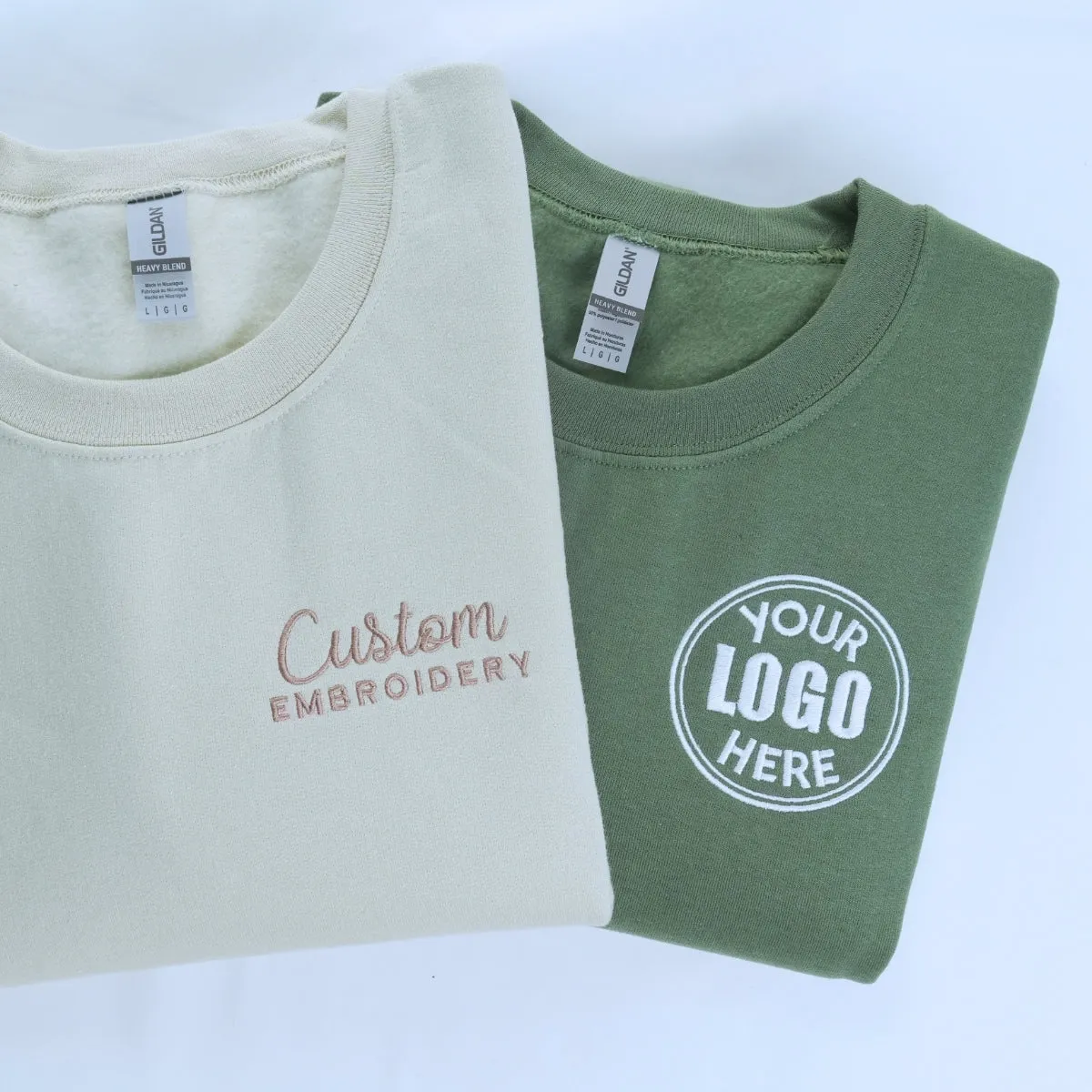 Custom Embroidered Sweatshirt with Your Logo, Any Text or Photo