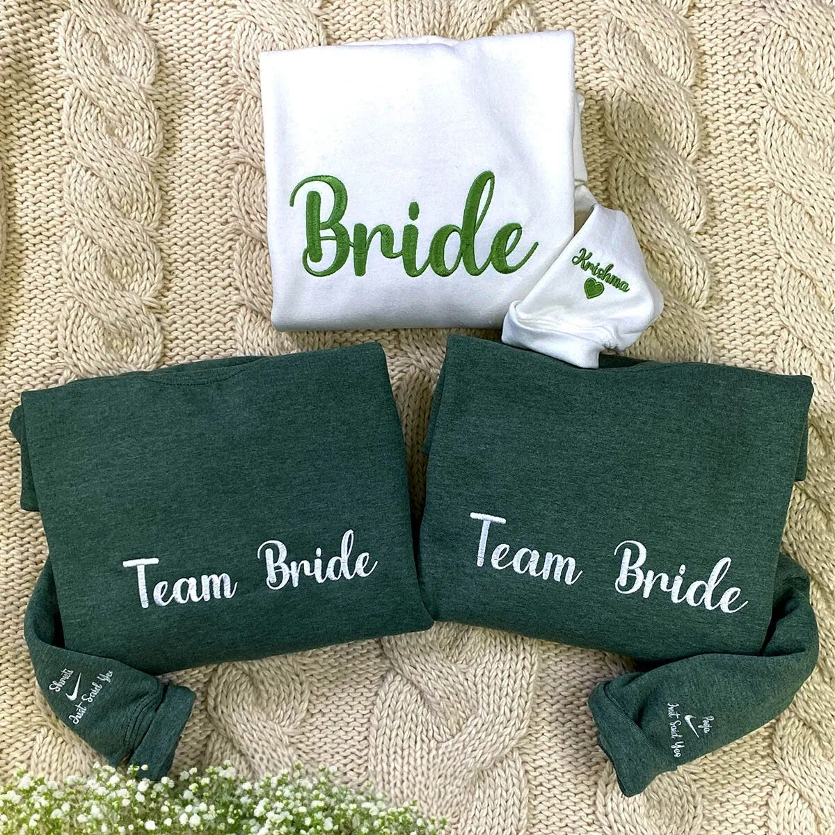Custom Embroidered Sweatshirt with Your Logo, Any Text or Photo