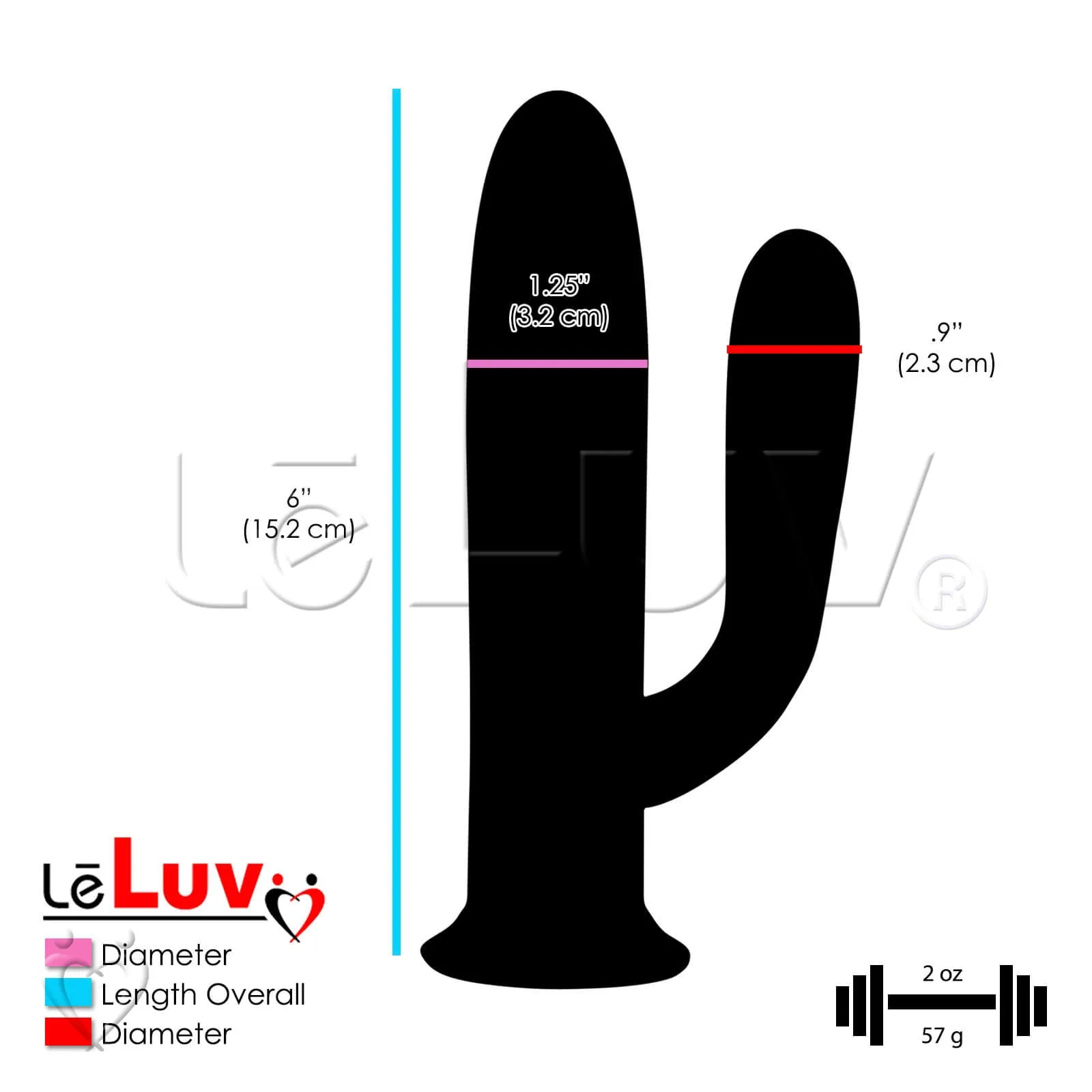 Dildo Saguaro Dos 3d Printed 6 x 1.25 Inch
