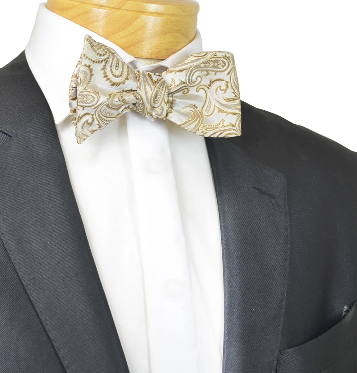 Frozen Dew Tan Paisley Bow Tie