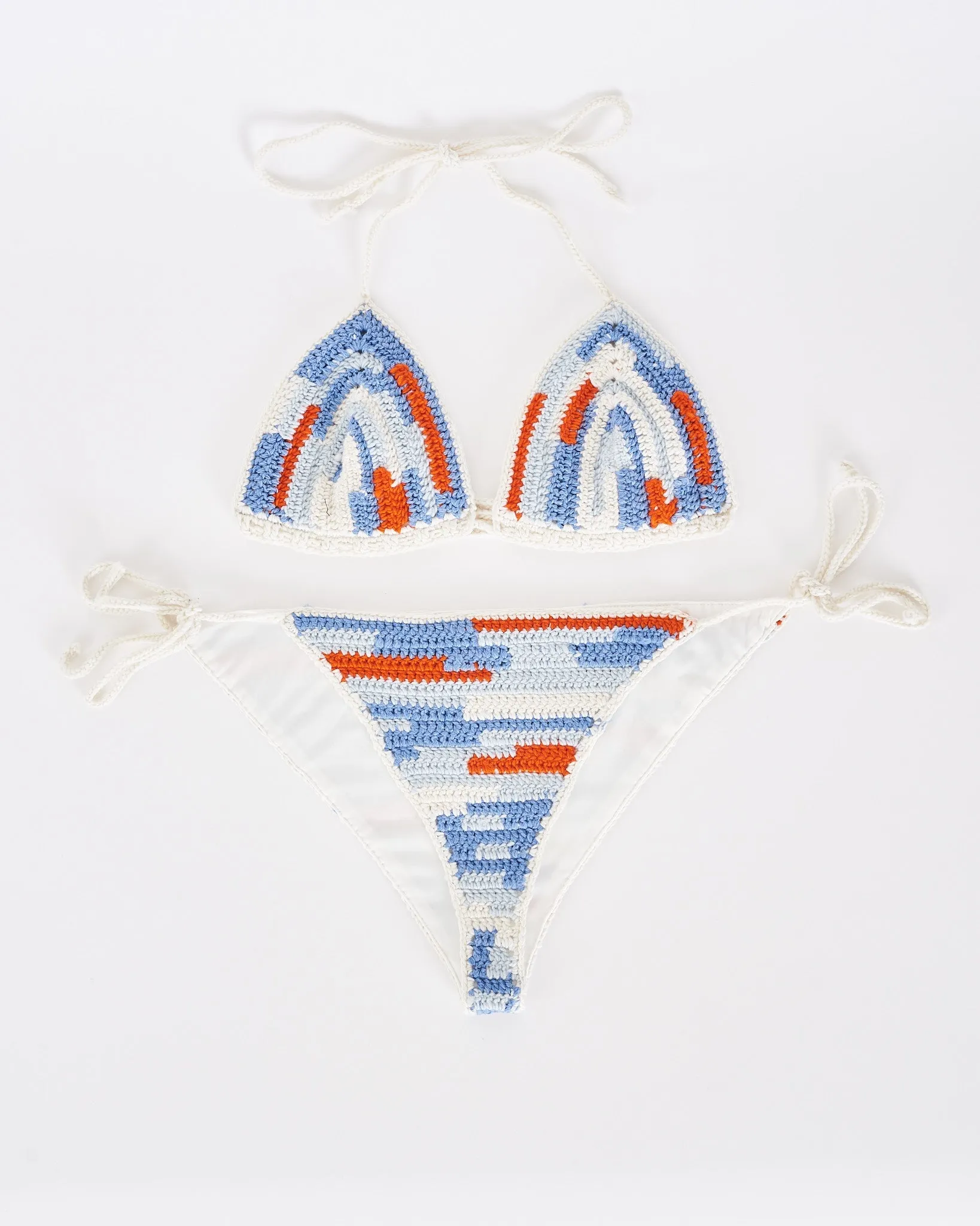 Hayden Crochet Bikini Bottom in Blue