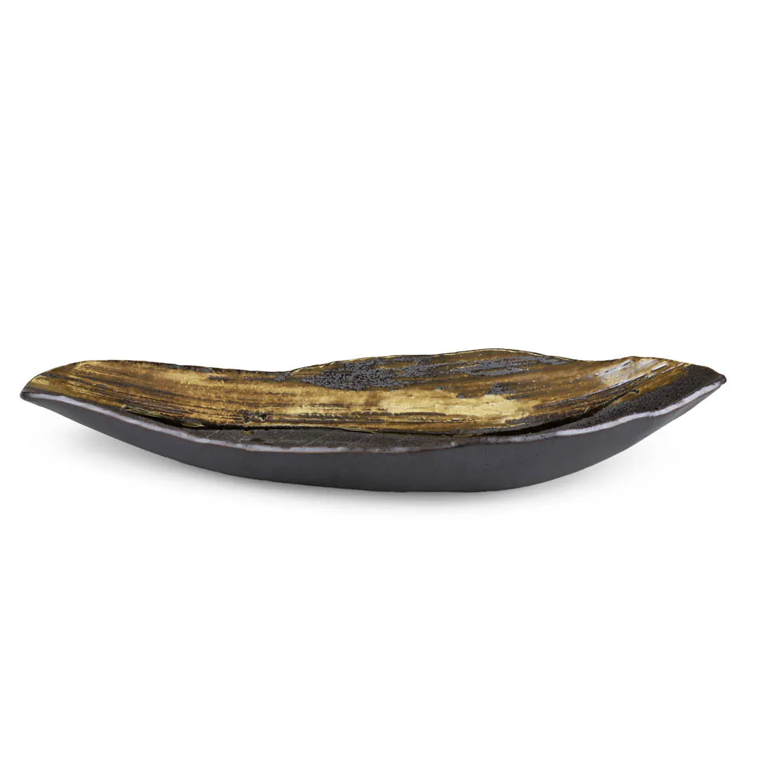 Hoba Leaf Shaped Large Serving Plate 16.9" x 7.1"