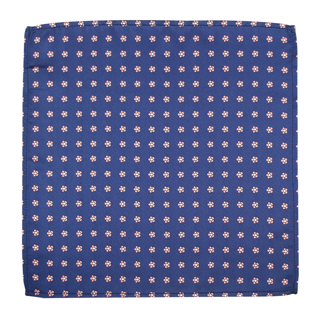 Kovove Classy Blue Floral Pocket Square For Men