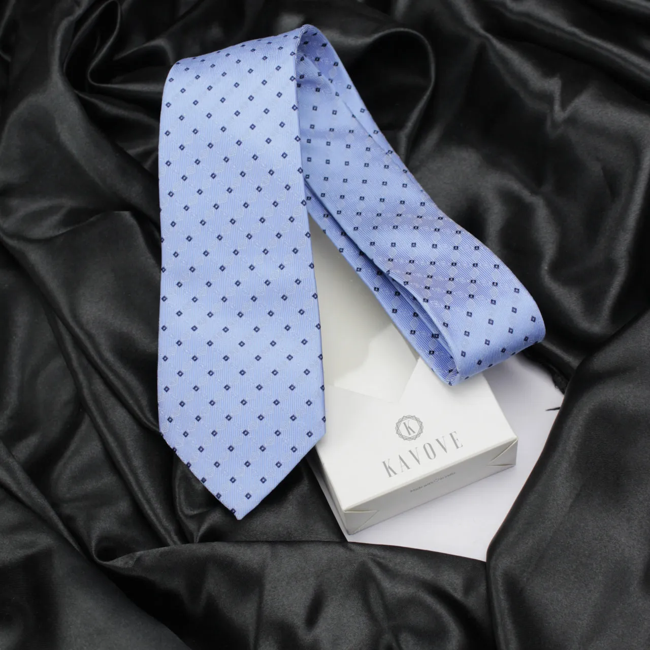Kovove Cyan Checkered Neck Tie For Men