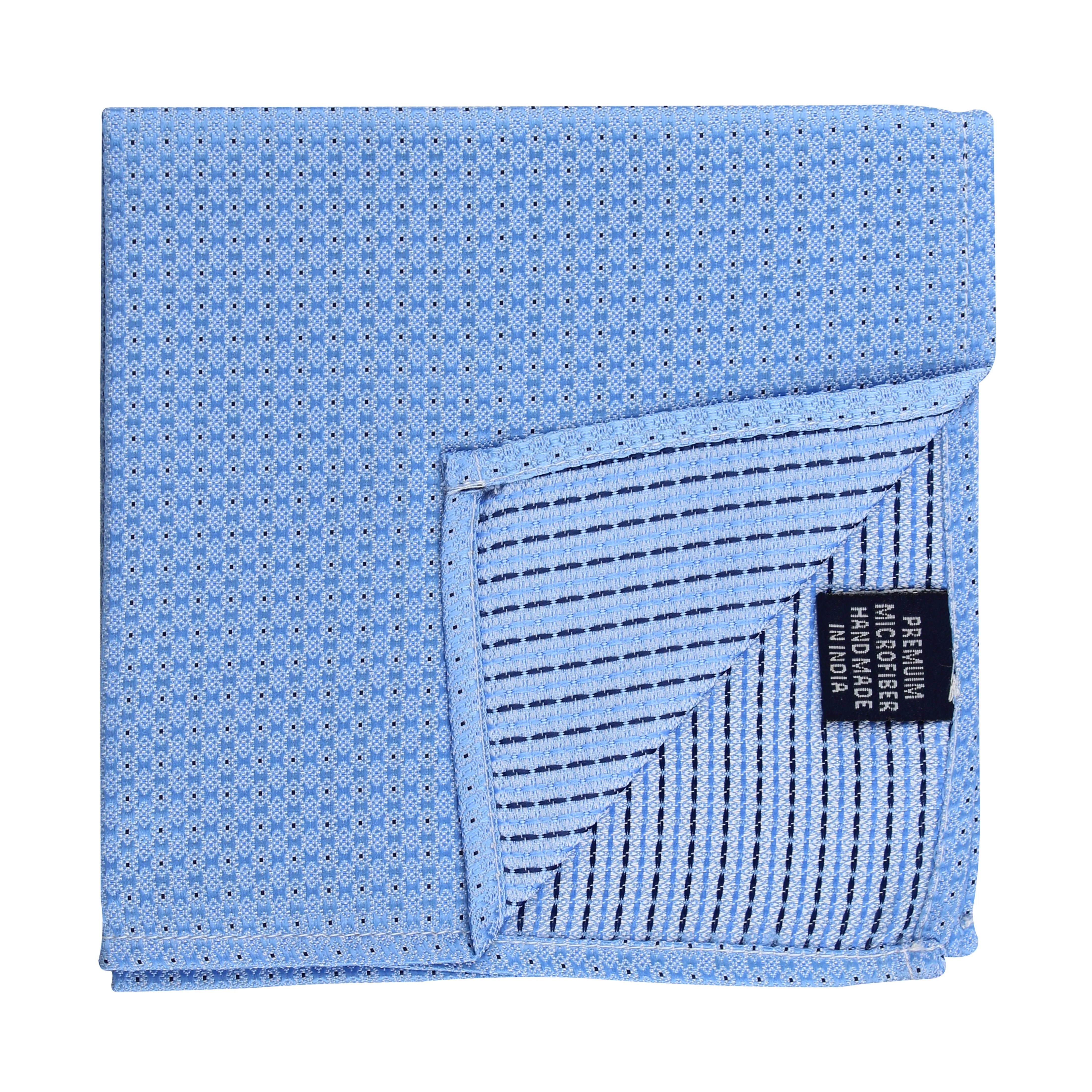 Kovove Glorious Cyan Polka Dot Pocket Square For Men