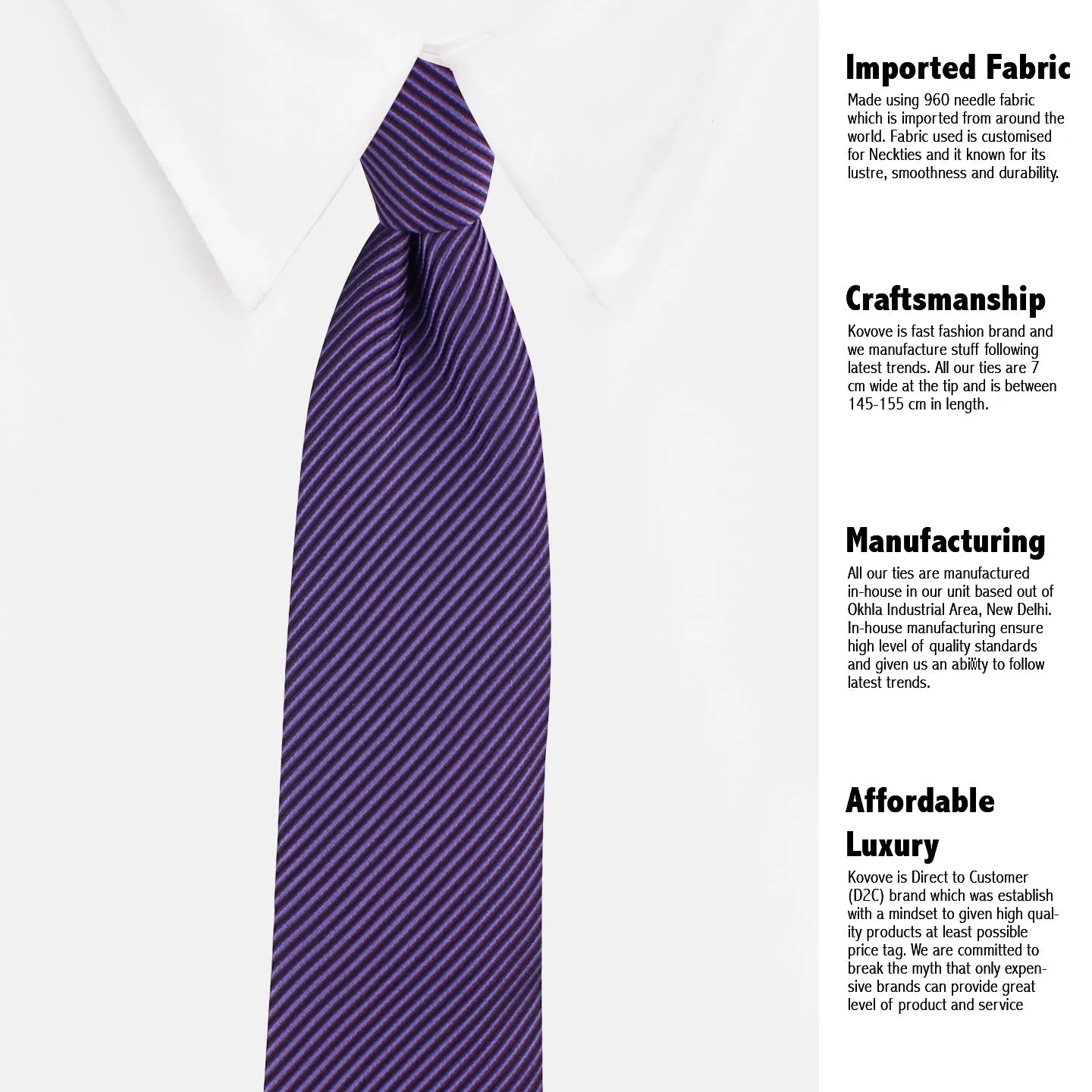 Kovove Royal Striped Neck Tie For Men
