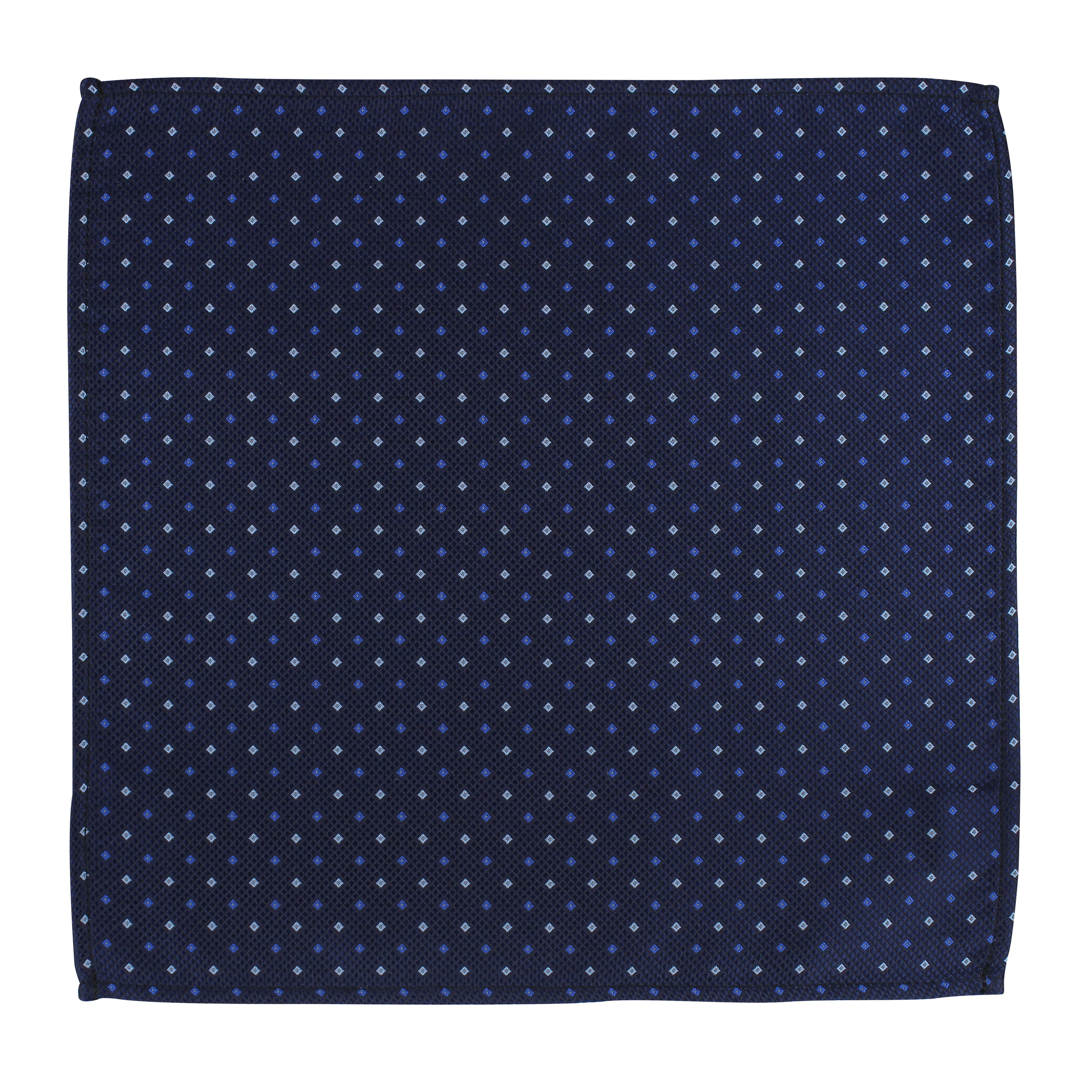 Kovove The Blue Treat Polka Print Pocket Square For Men