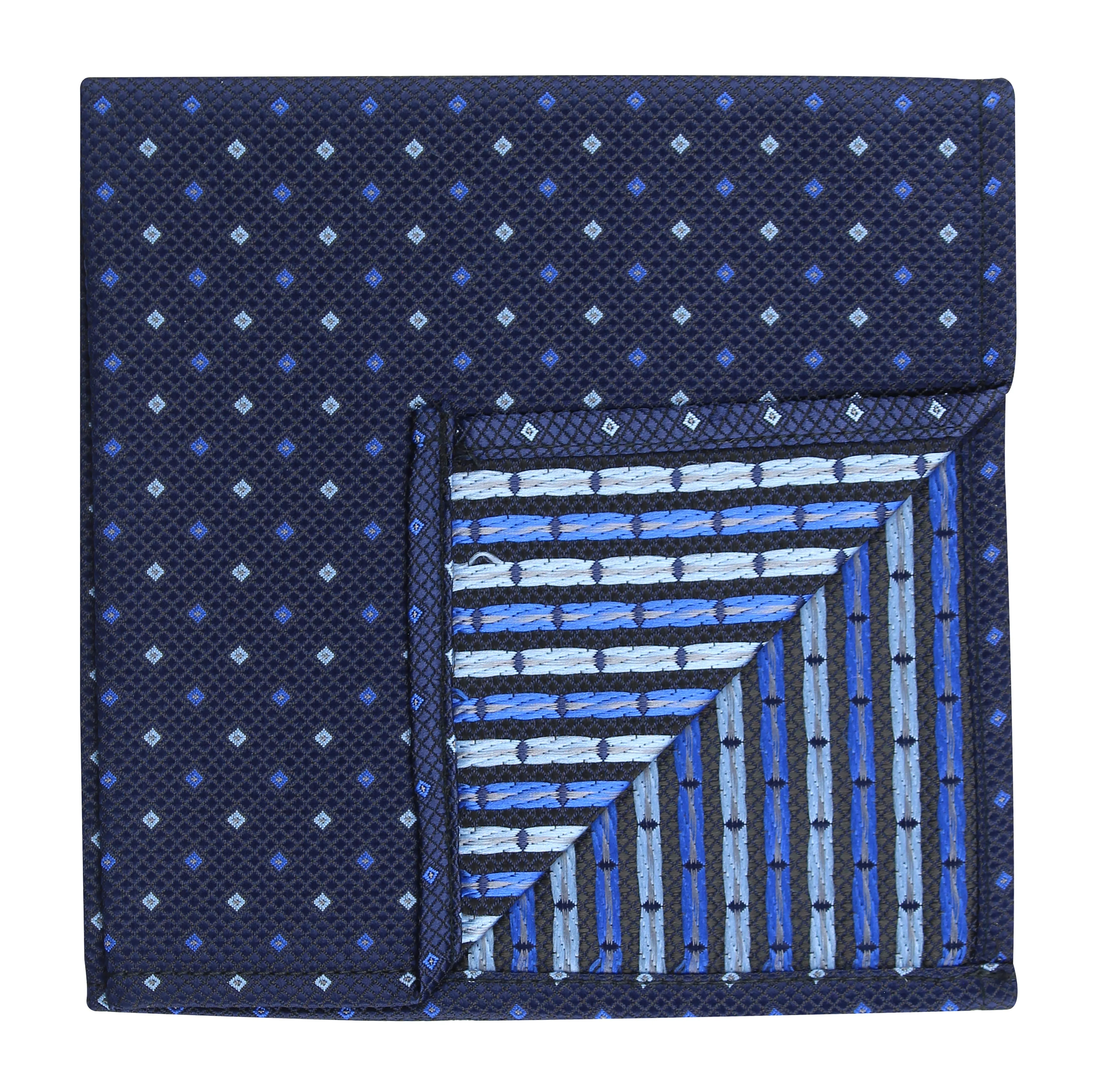 Kovove The Blue Treat Polka Print Pocket Square For Men