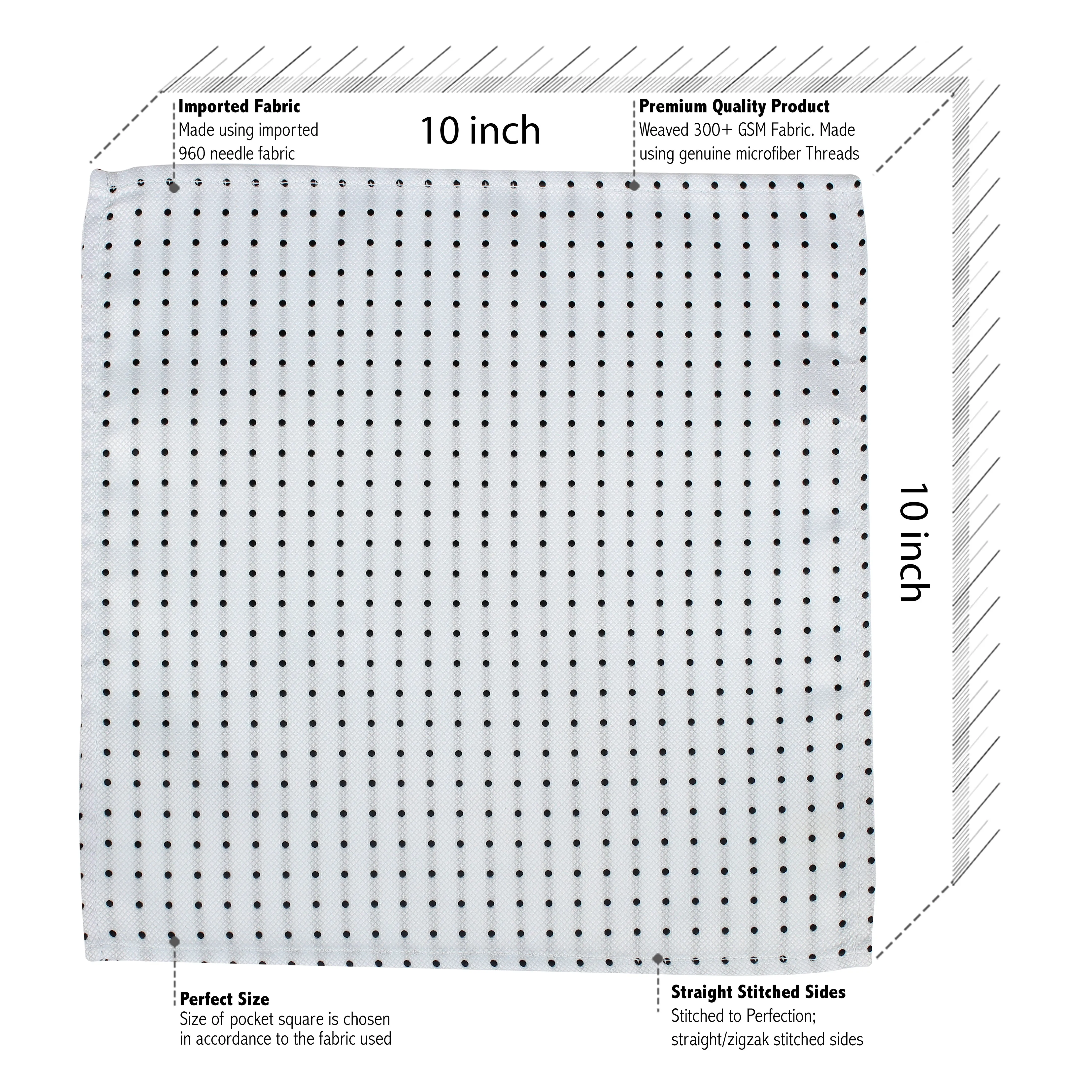 Kovove The Enchanting Polka Dot White Pocket Square