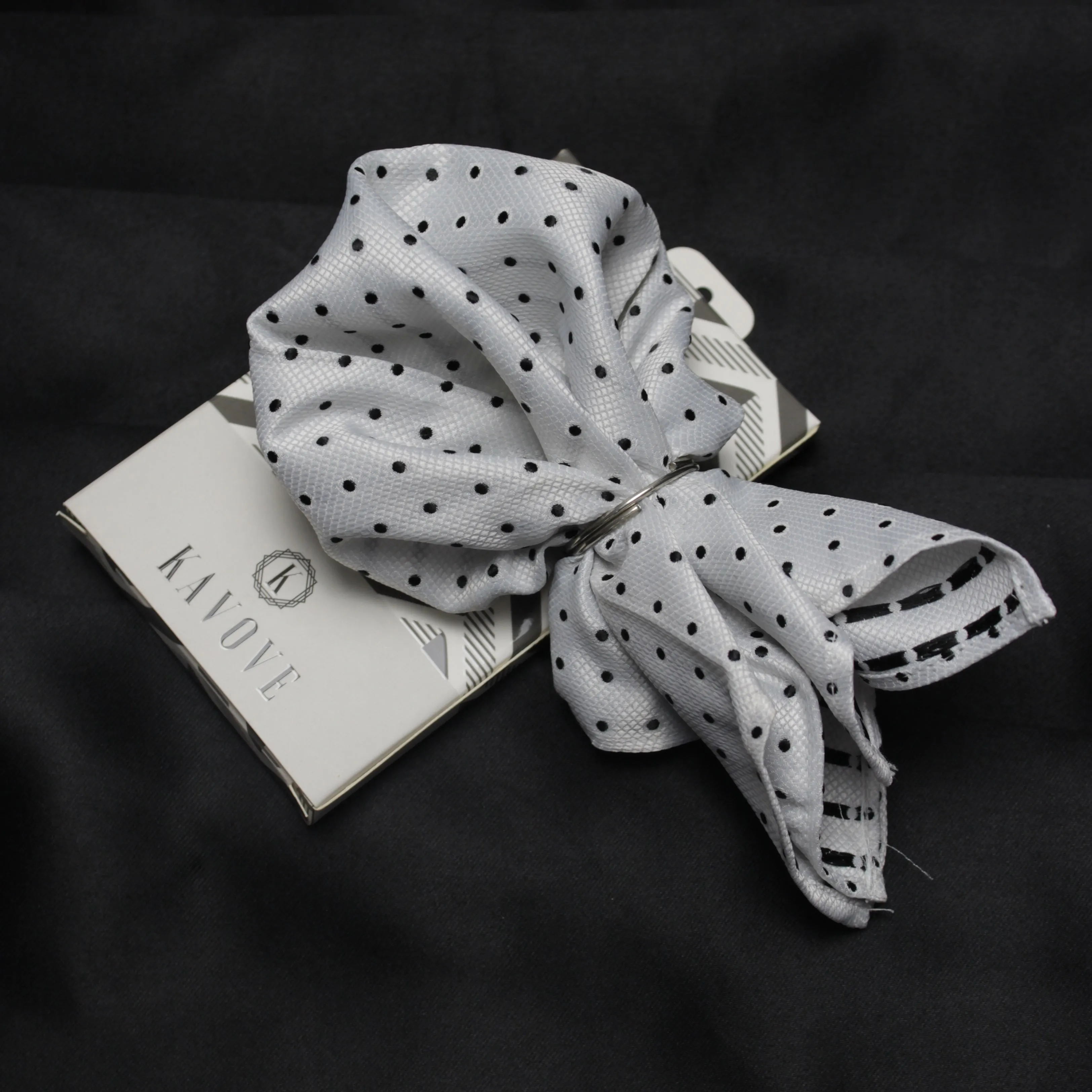 Kovove The Enchanting Polka Dot White Pocket Square