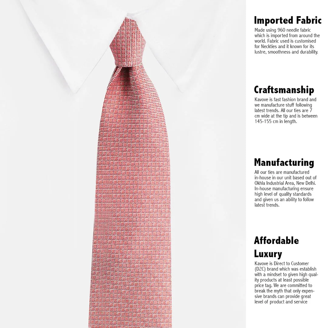 Kovove The Essentials Checkered Maroon Necktie For Men