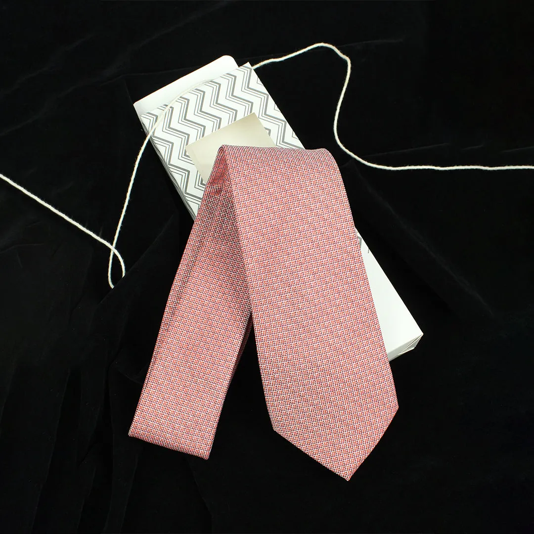 Kovove The Essentials Checkered Maroon Necktie For Men