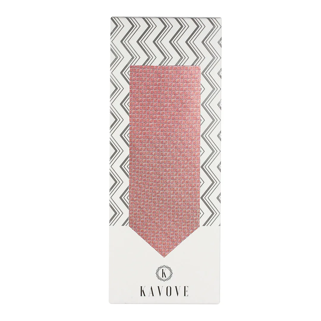 Kovove The Essentials Checkered Maroon Necktie For Men