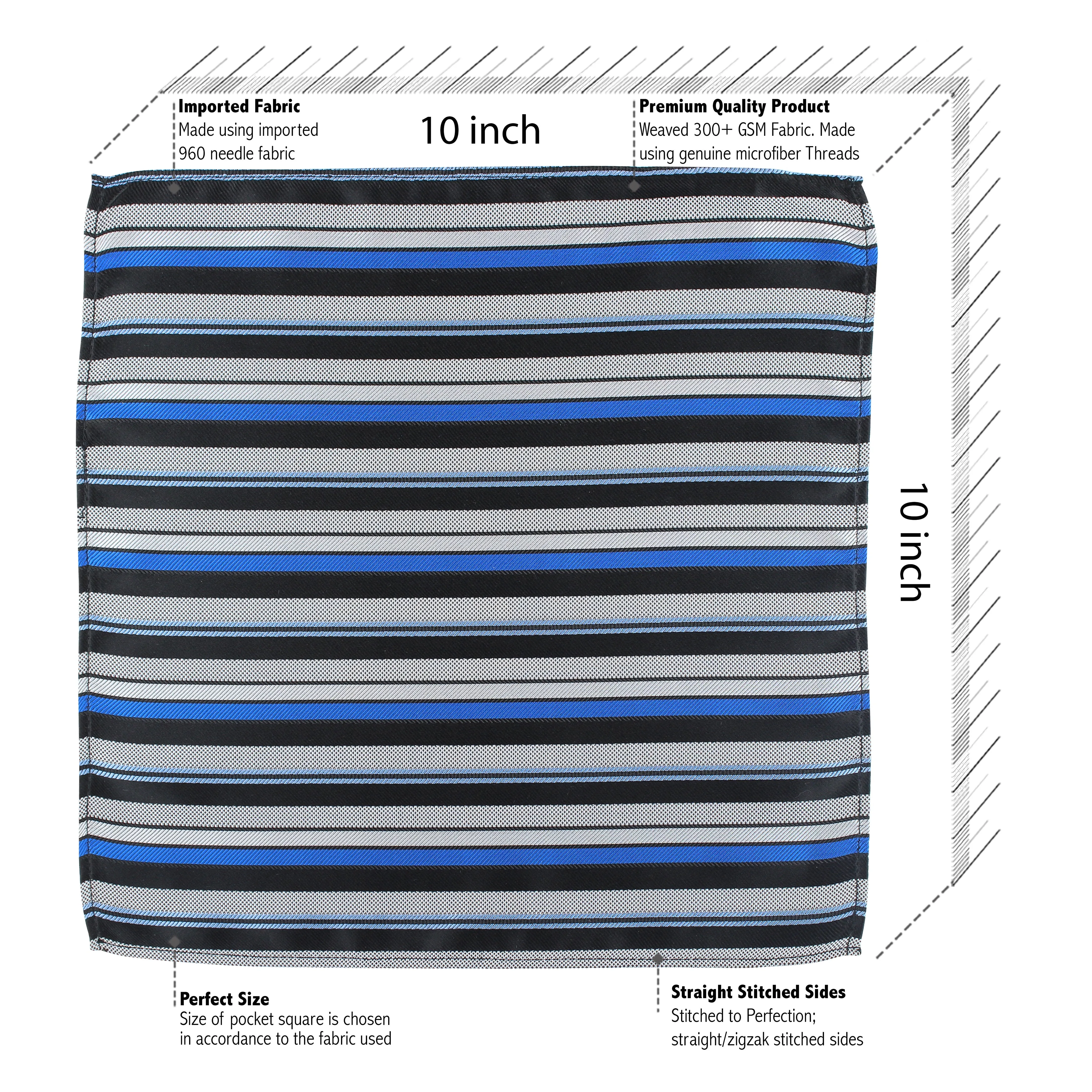 Kovove The Stripedara Grey Necktie and Pocket Square Gift Box