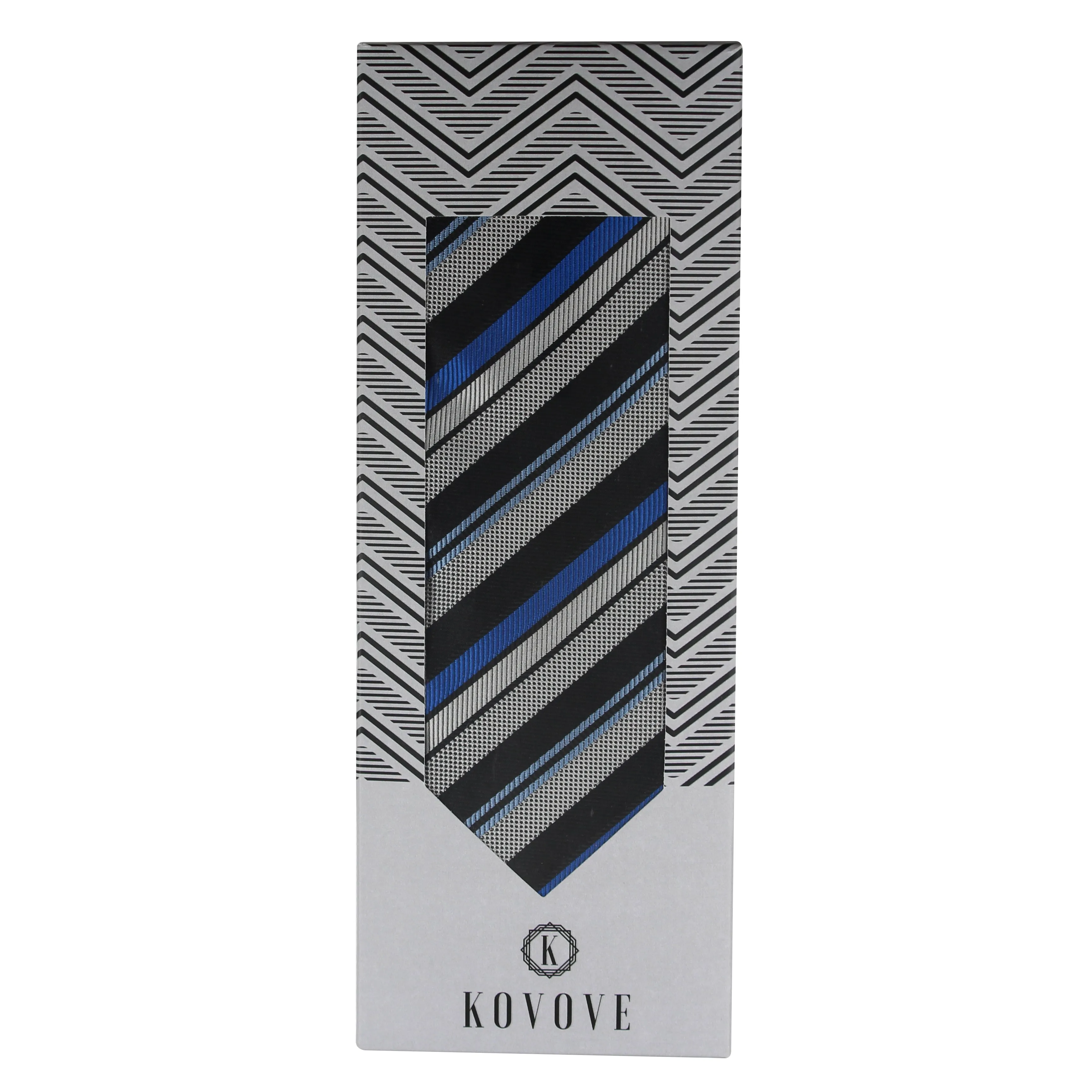 Kovove The Stripedara Grey Necktie For Men