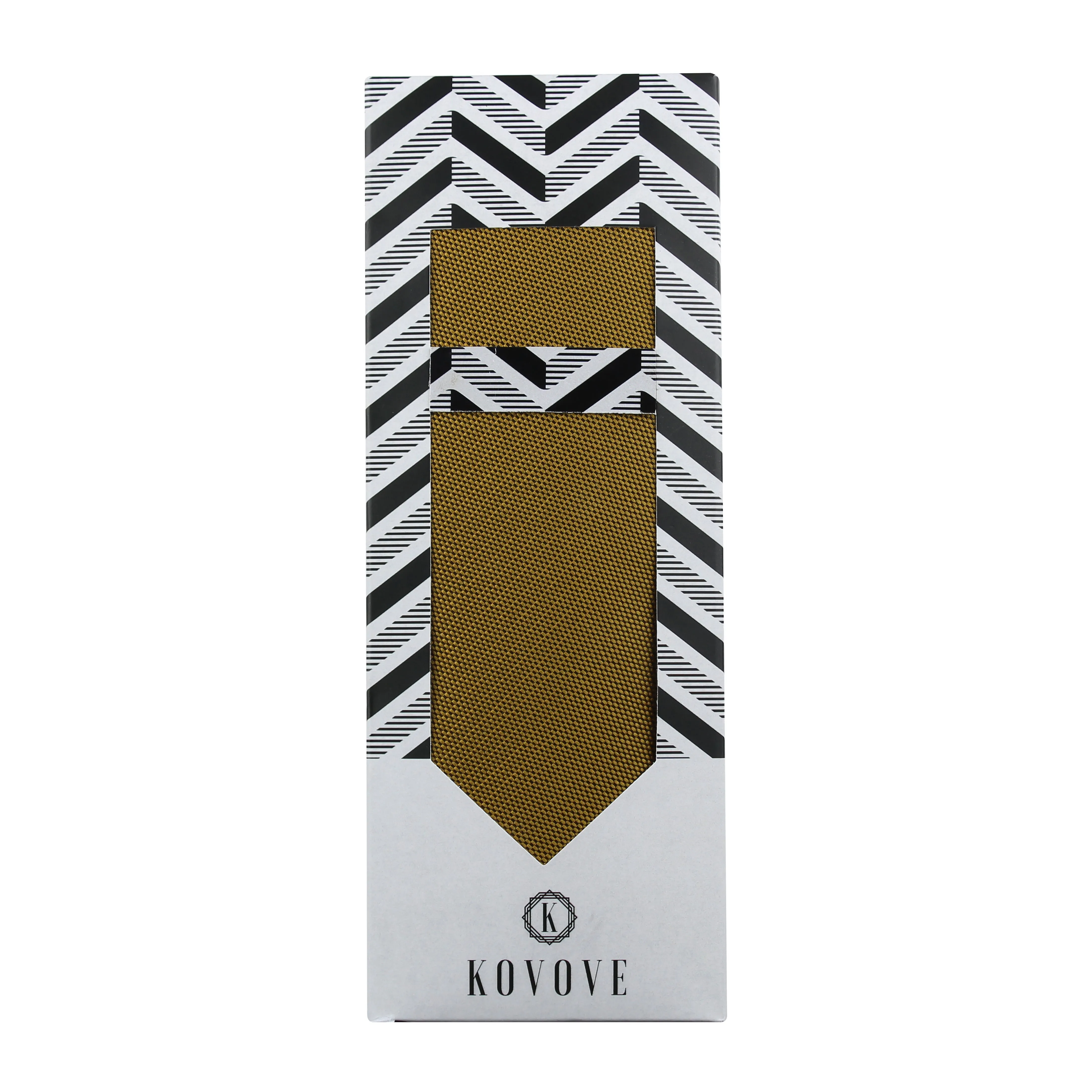 Kovove The Twining Dash Mustard Necktie and Pocket Square Gift Box