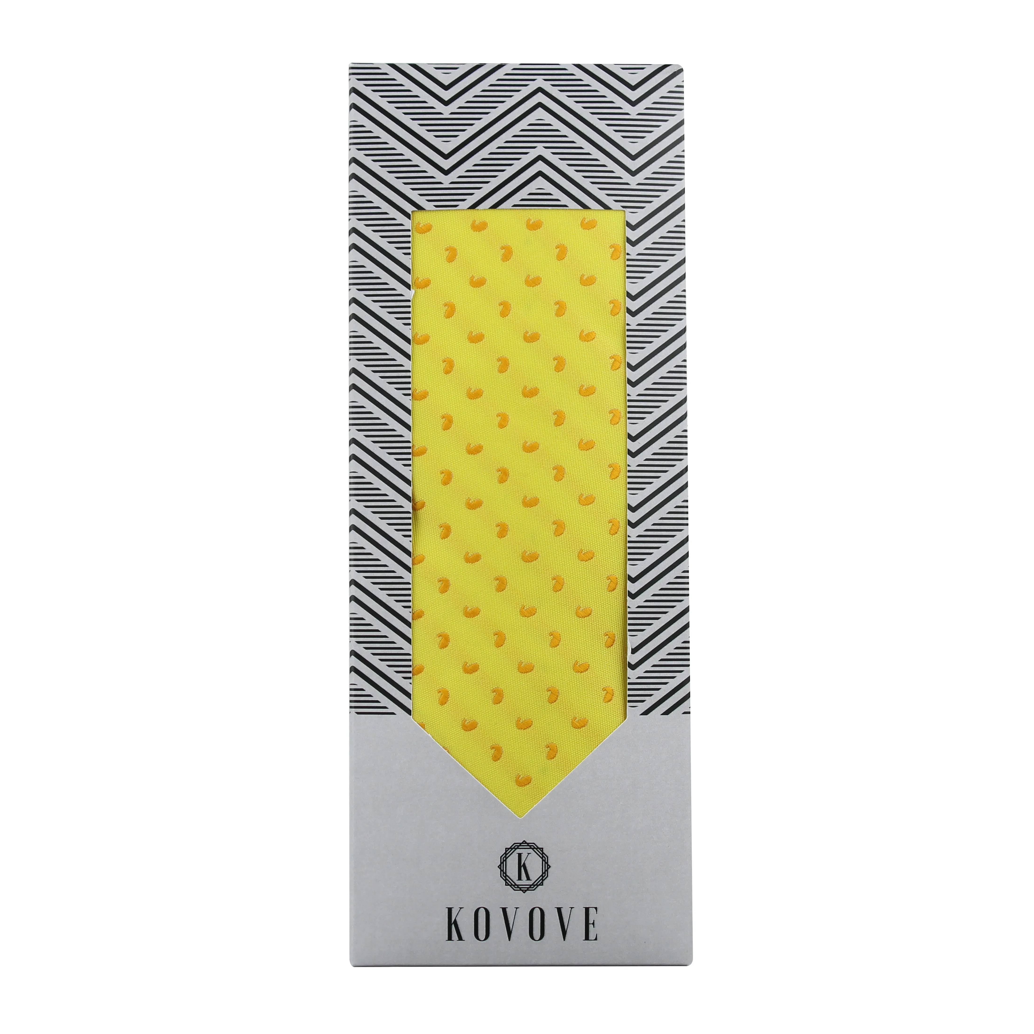 Kovove Yellow Abstract Neck Tie For Men