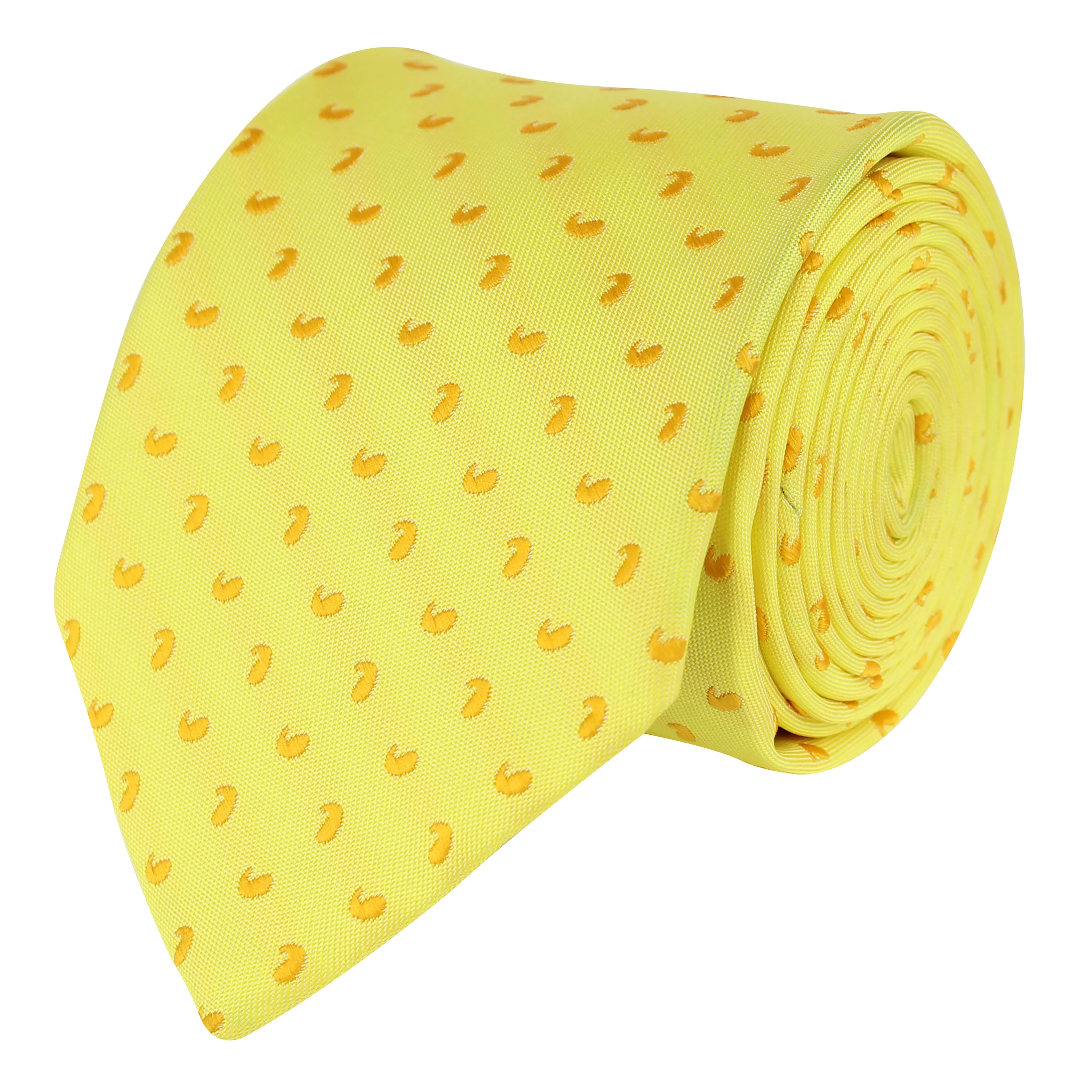 Kovove Yellow Abstract Neck Tie For Men