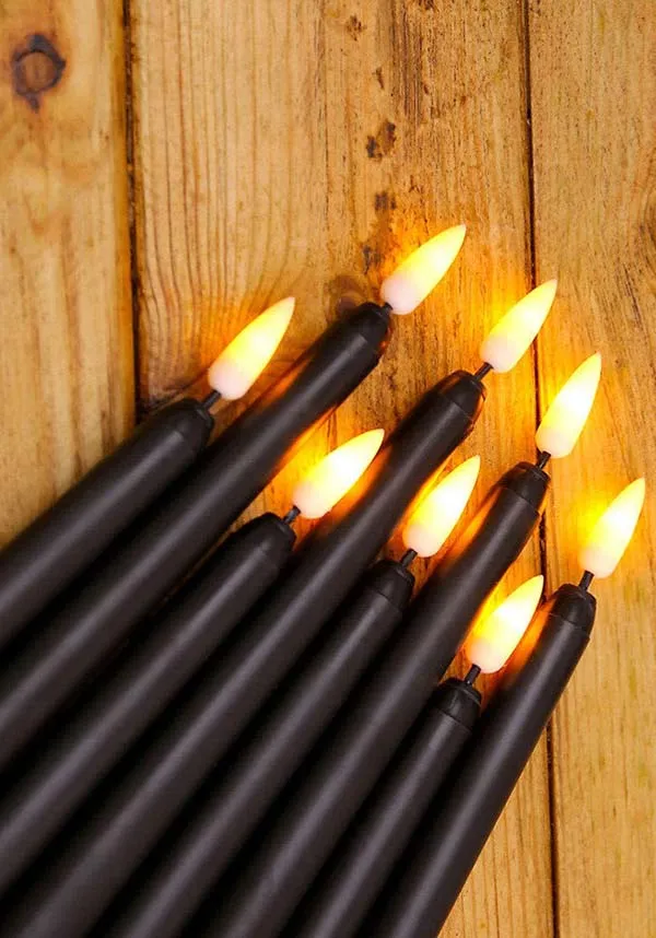 LED Taper [Black] | CANDLE SET [Remote Included]