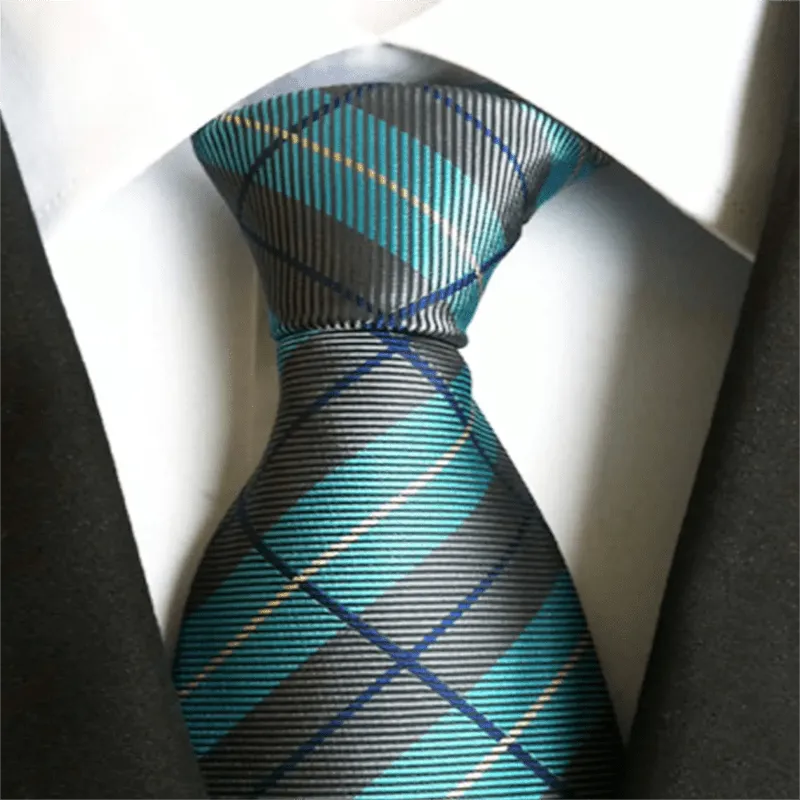 Men's Plaid Zipper Tie Argyle Necktie