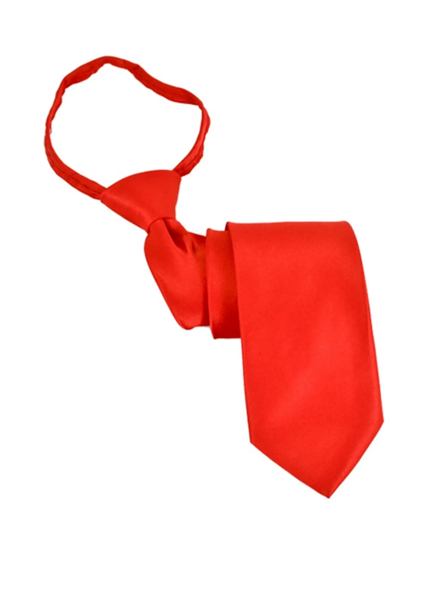Men's Solid Color Pre-tied X-Long Zipper Neck Tie