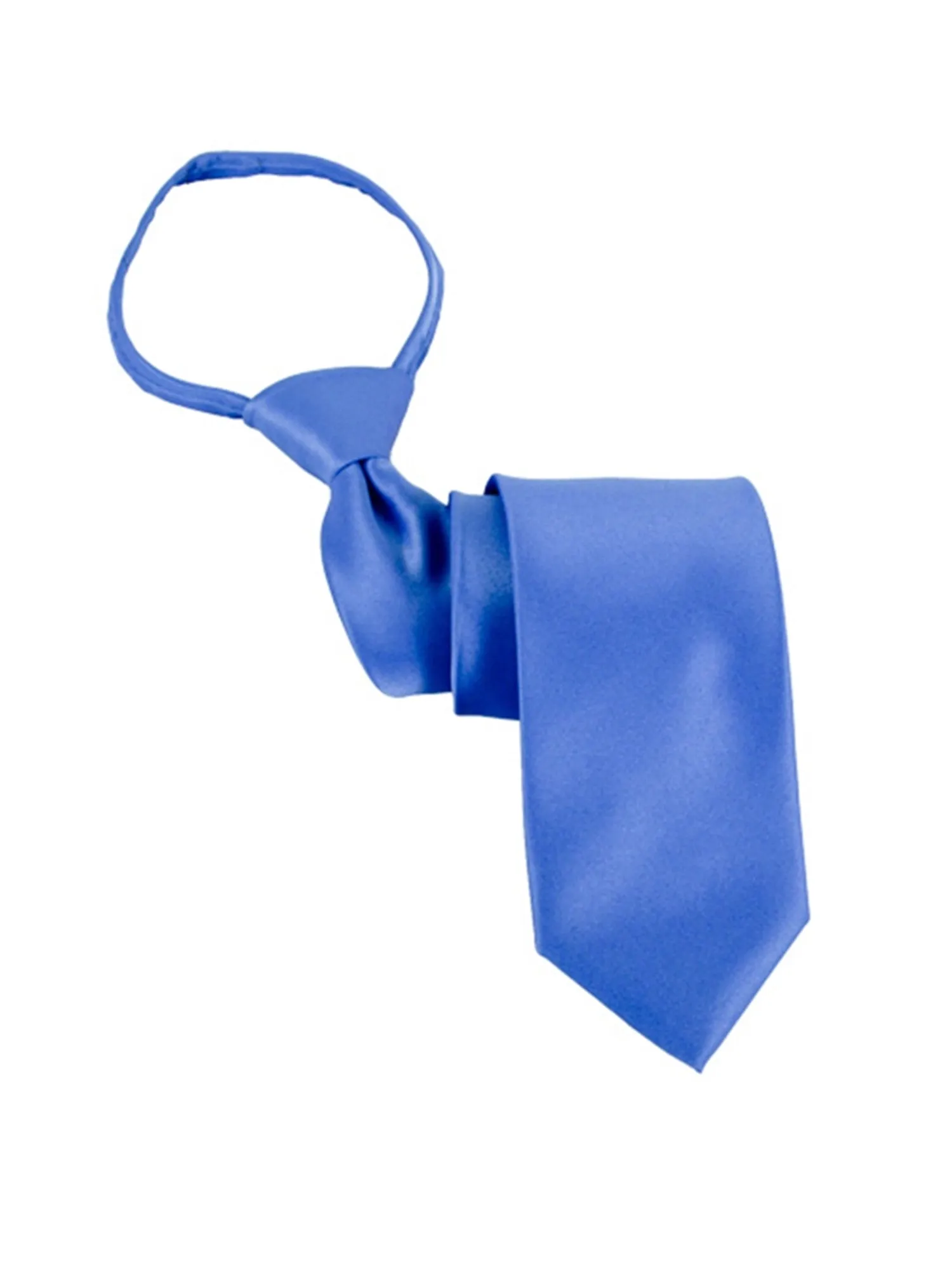 Men's Solid Color Pre-tied X-Long Zipper Neck Tie