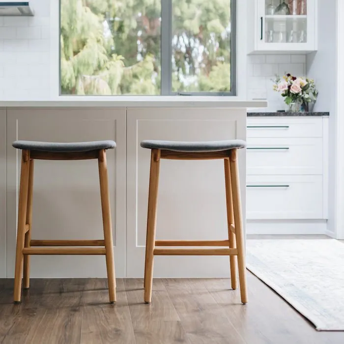 Niles Barstool (Natural Oak) Fabric