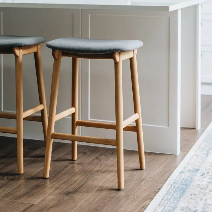 Niles Barstool (Natural Oak) Fabric