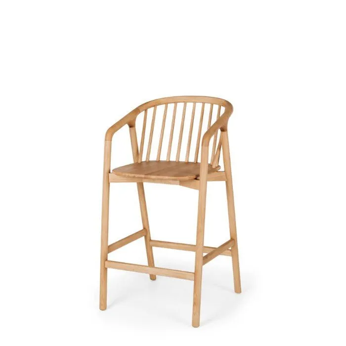 Nord Barstool Natural Oak) Black PU Seat