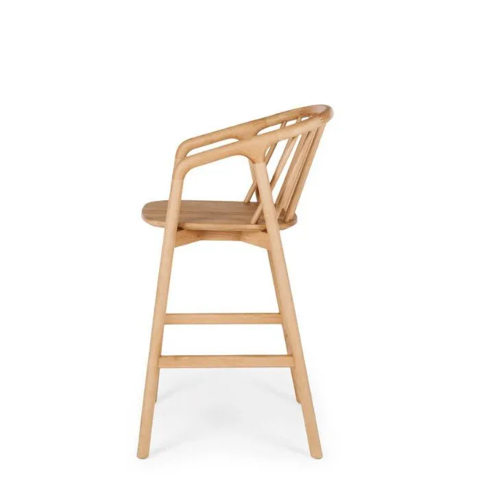 Nord Barstool Natural Oak) Black PU Seat