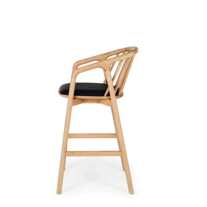 Nord Barstool Natural Oak) Black PU Seat