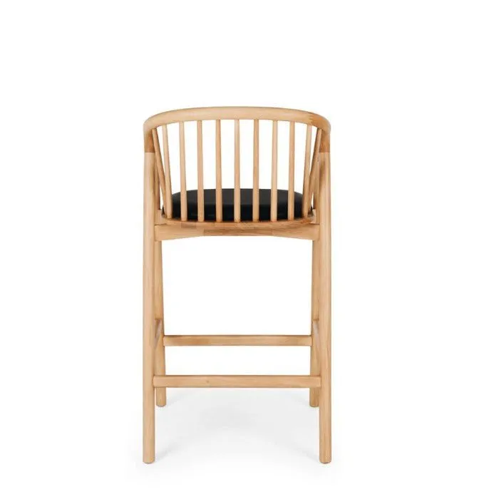 Nord Barstool Natural Oak) Black PU Seat