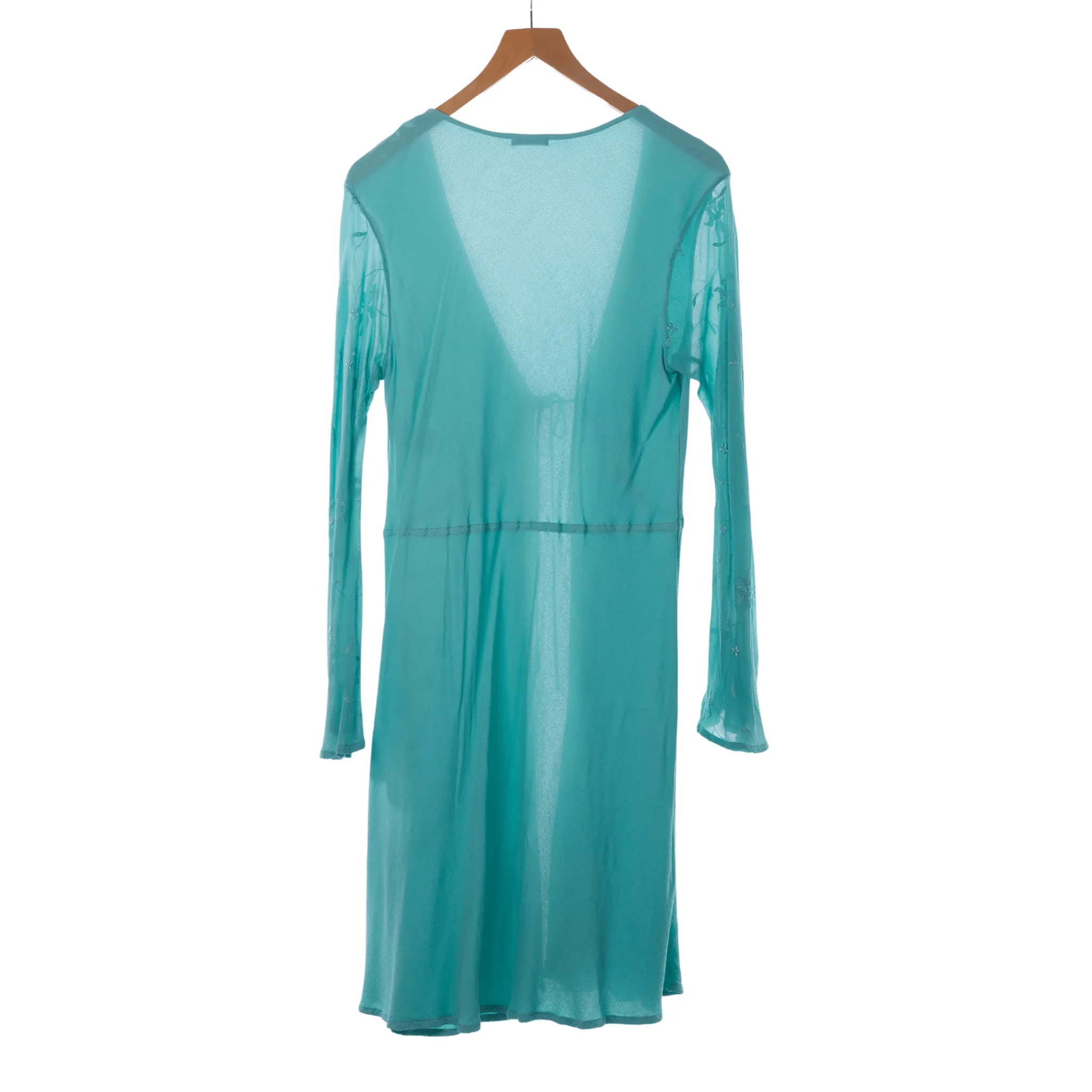 Platinum Turquoise Long Sleeved Beach Cover Up UK Size Large